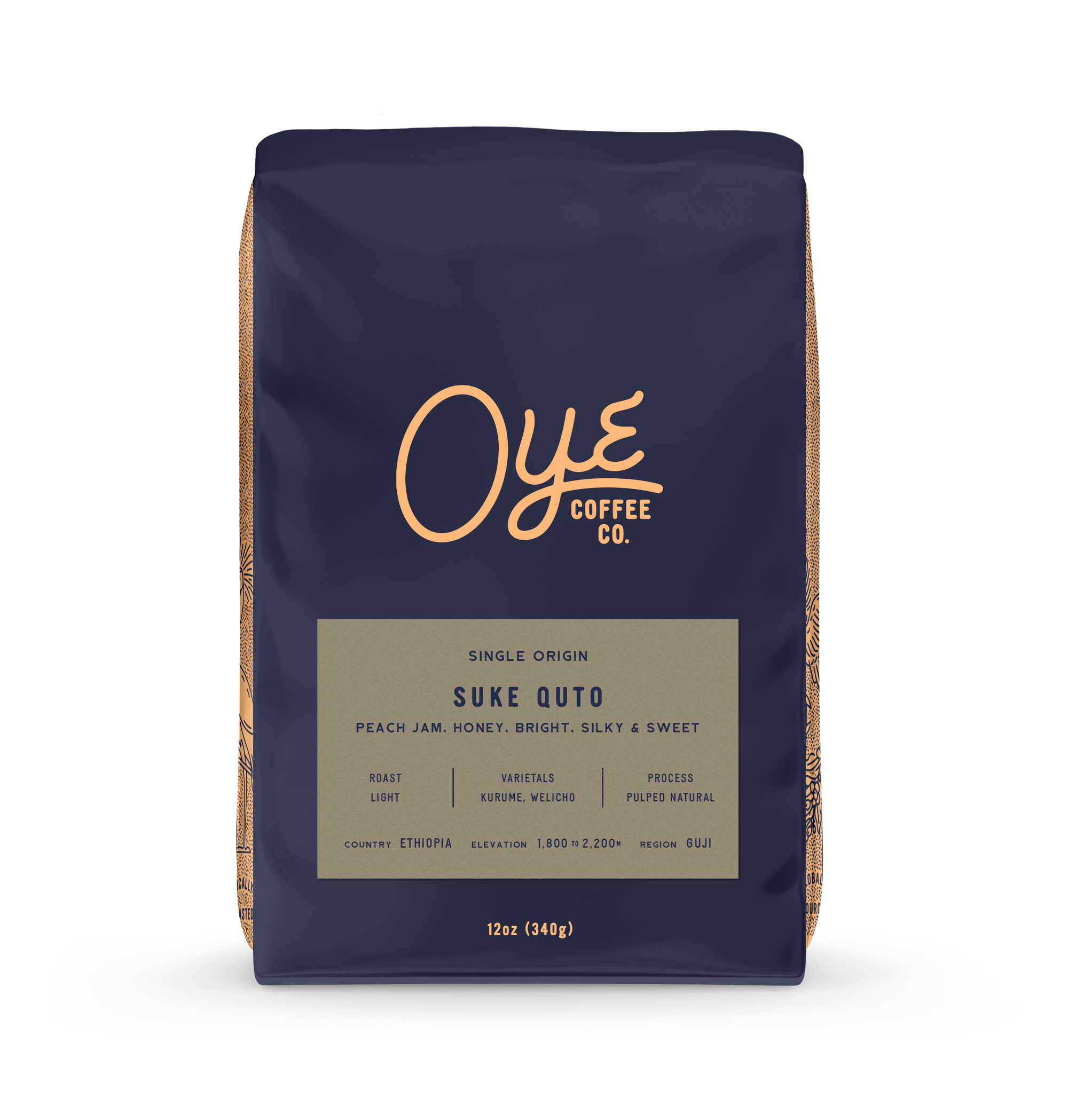 Oye Coffee Co. coffee bag on a white background