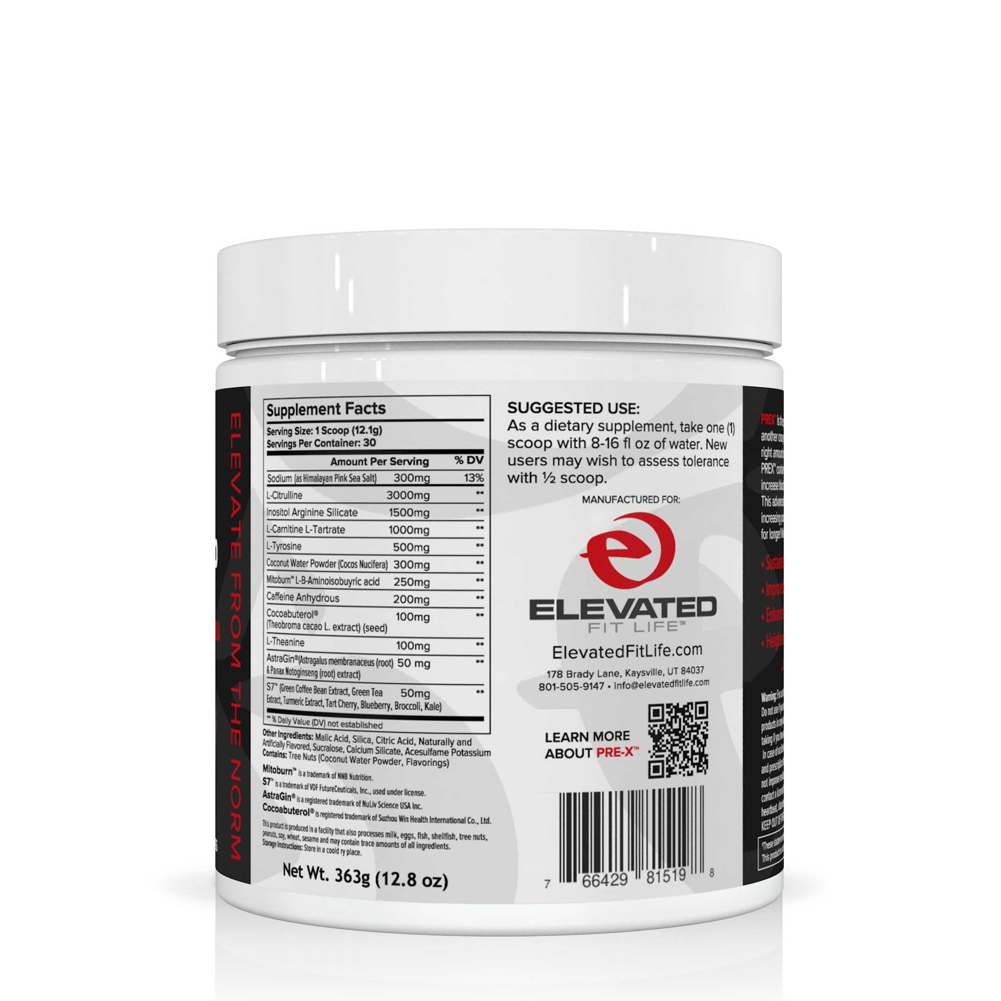 Supplement container with label on a white background