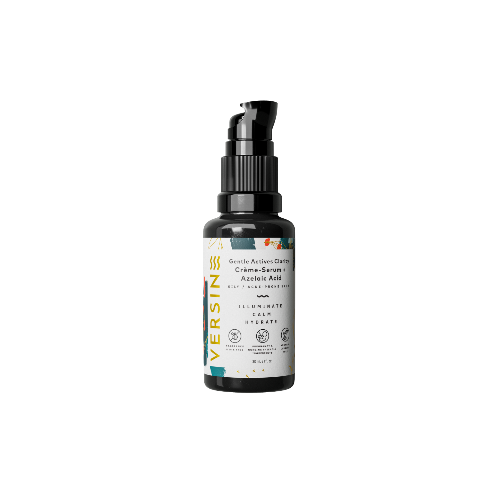 Versin skincare serum bottle on a white background