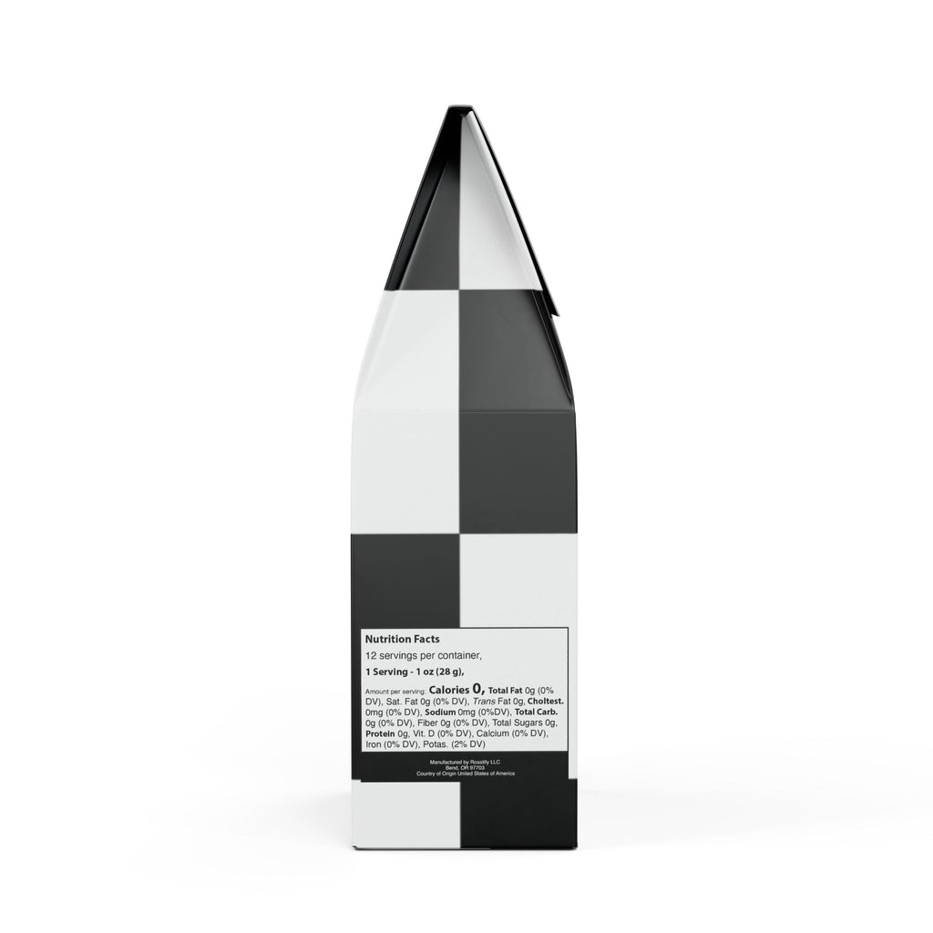 Checkered packaging with nutritional facts label on a white background