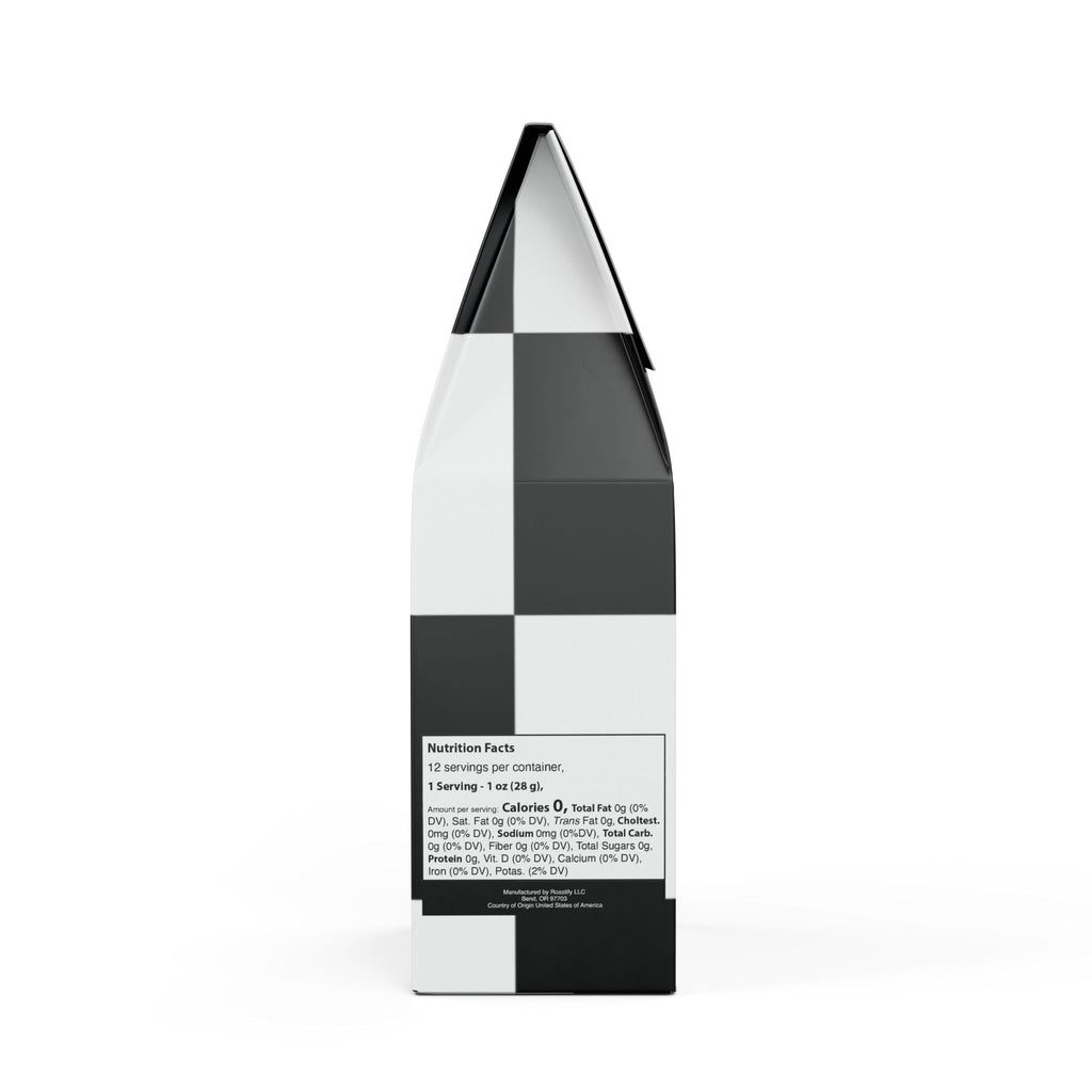 Checkered packaging with nutritional facts label on a white background