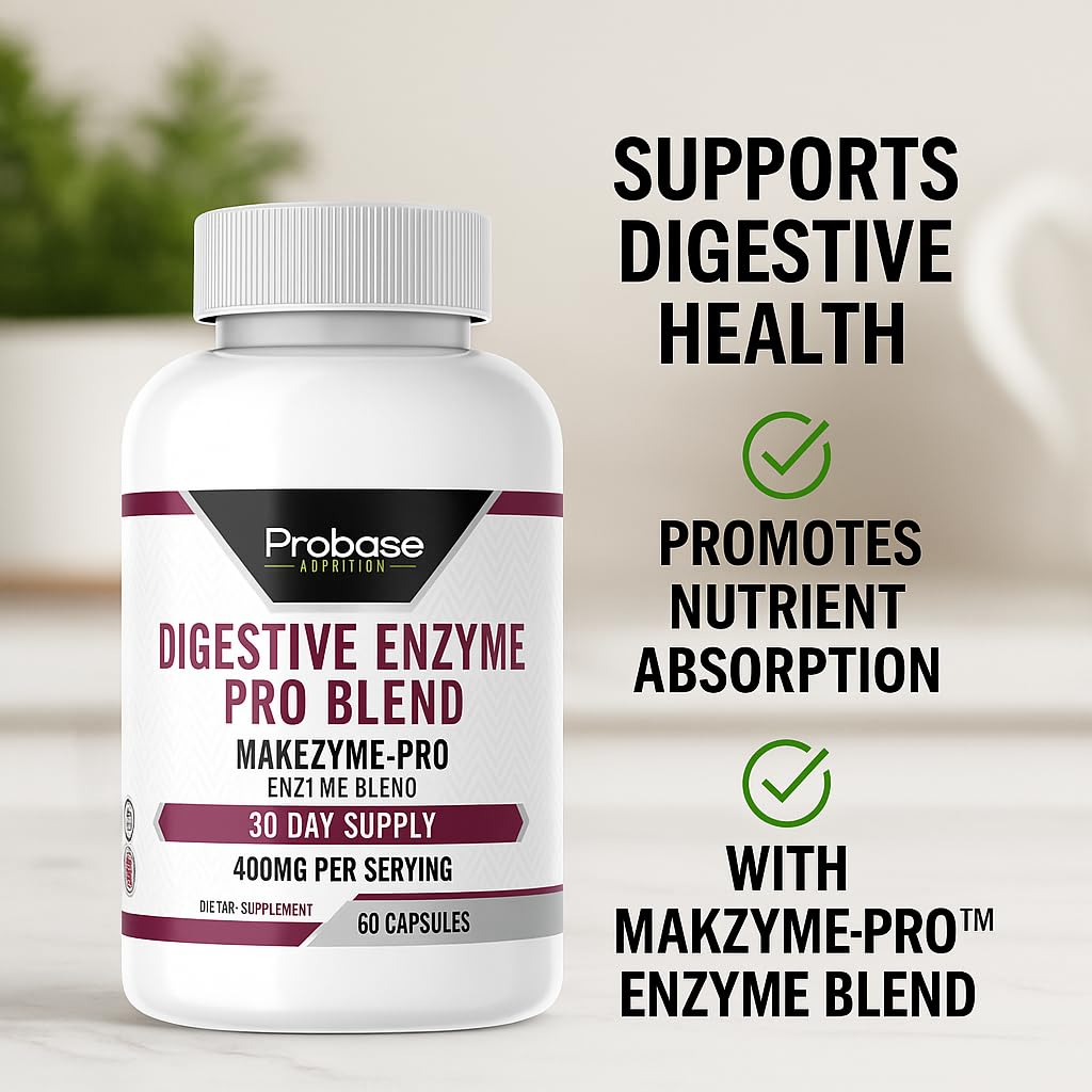 Bottle of Probase Digestive Enzyme Pro Blend on a light background