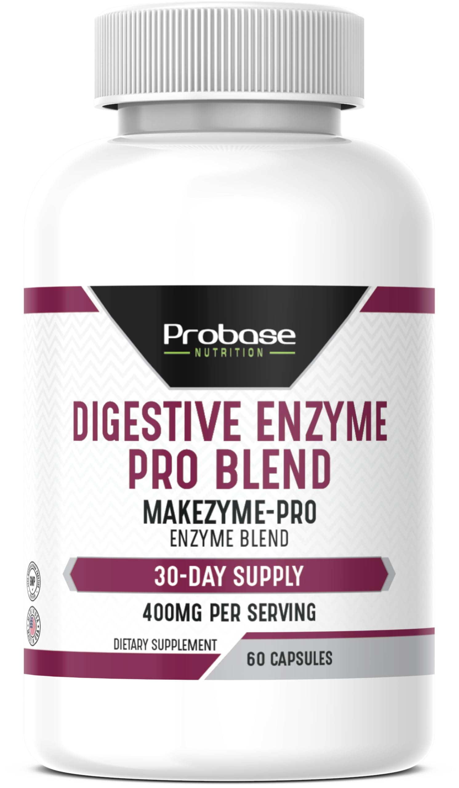 Probase Nutrition Digestive Enzyme Pro Blend supplement bottle on a white background
