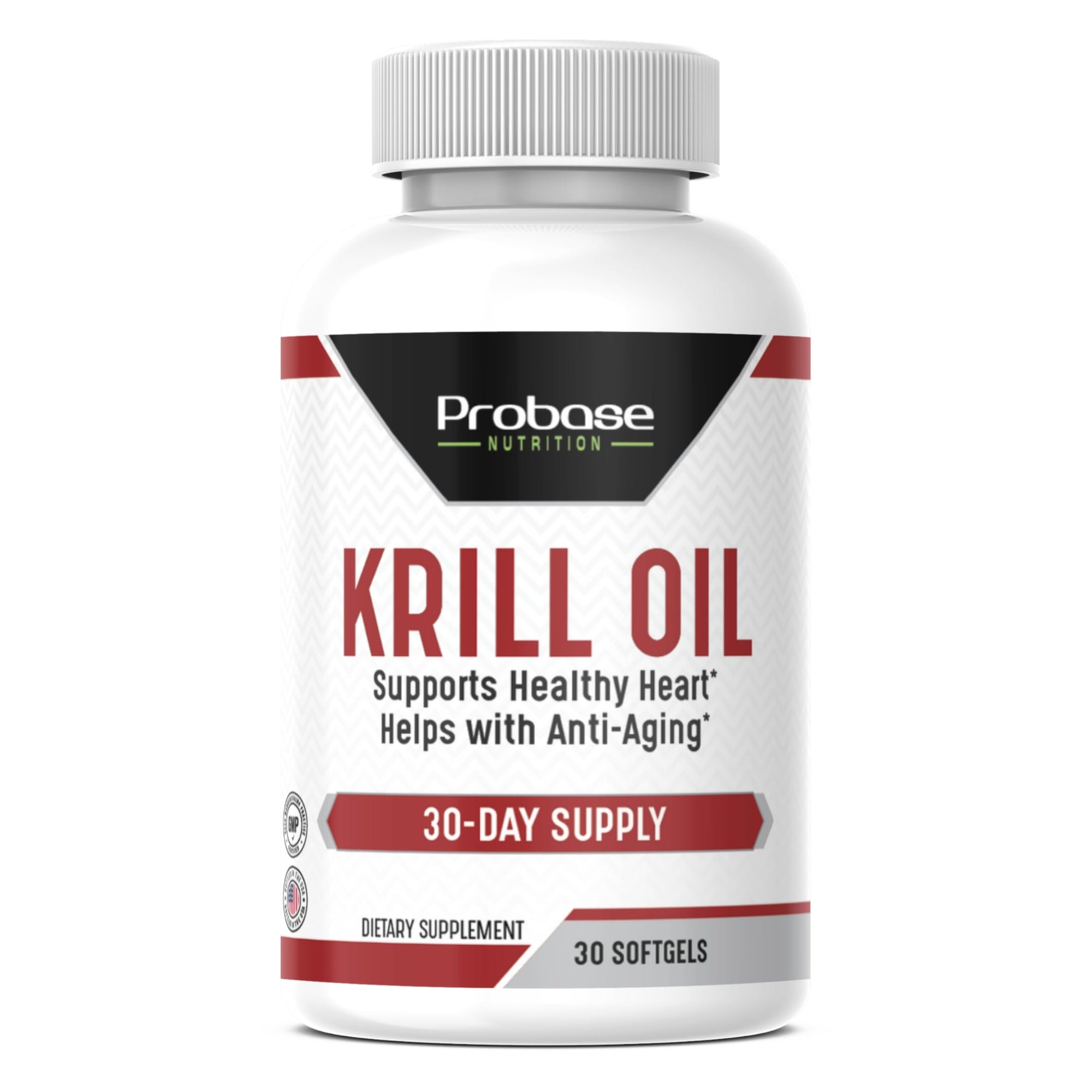 Probase Nutrition Krill Oil supplement bottle on a white background