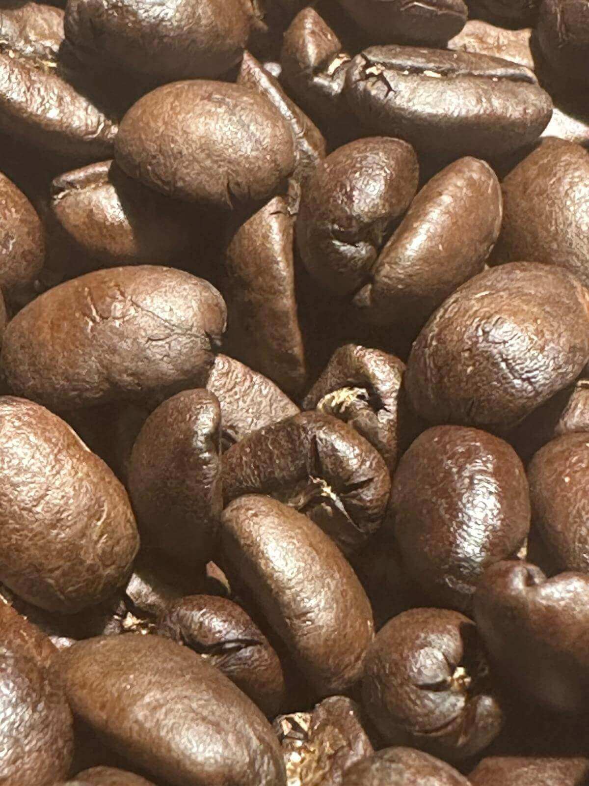Close-up of roasted coffee beans