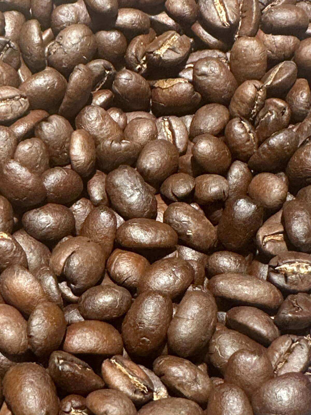 Close-up of roasted coffee beans