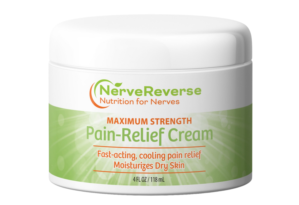 NerveReverse Maximum Strength Pain-Relief Cream jar on a white background
