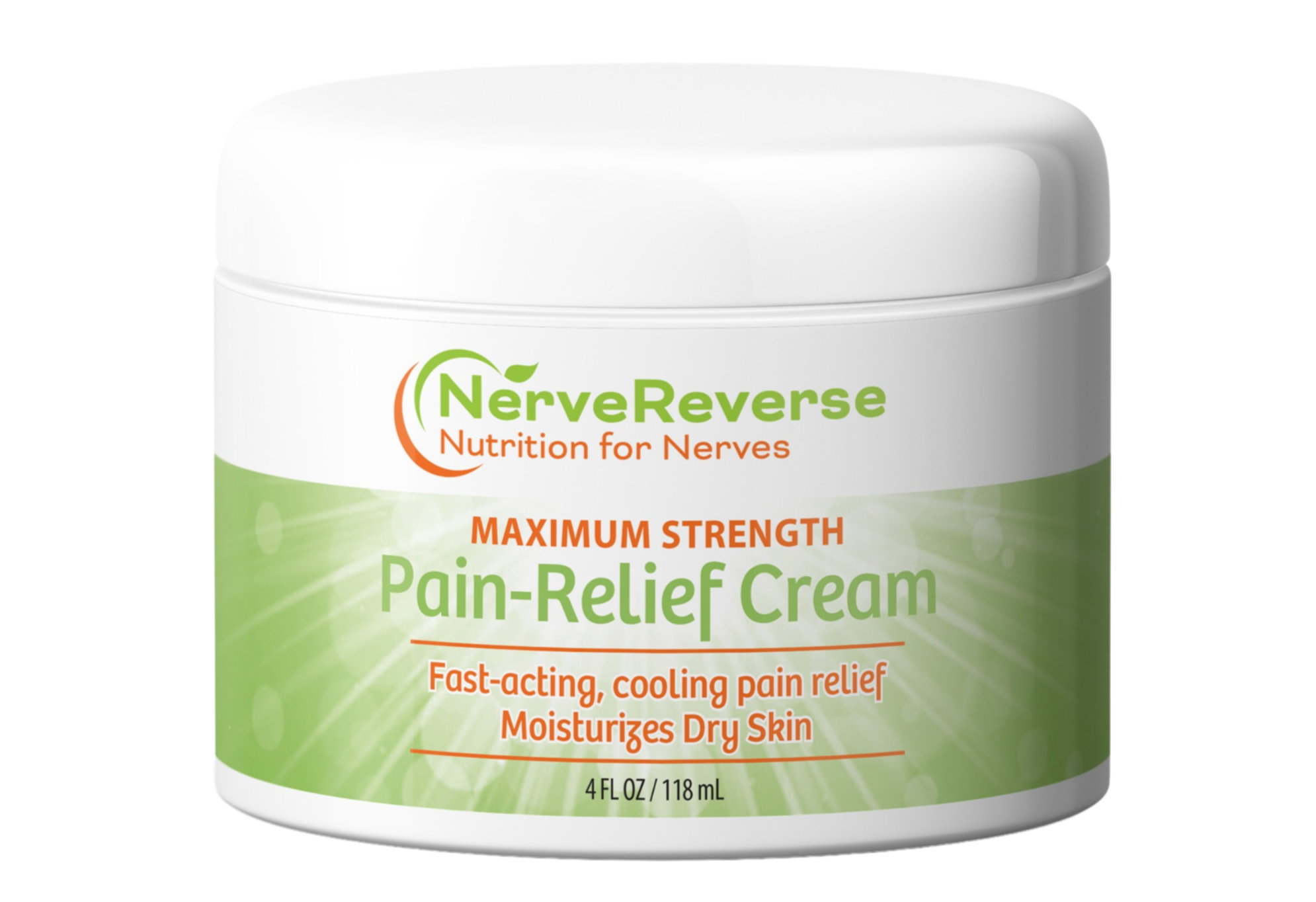 NerveReverse Maximum Strength Pain-Relief Cream jar on a white background