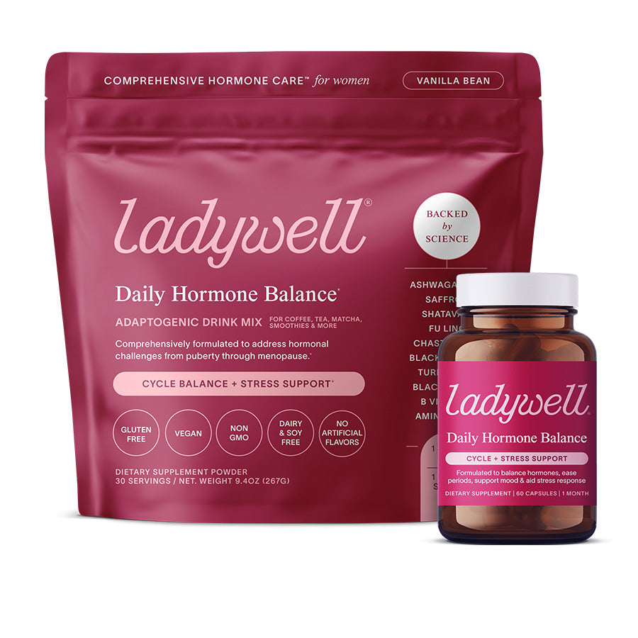 Ladywell Daily Hormone Balance product packaging on a white background