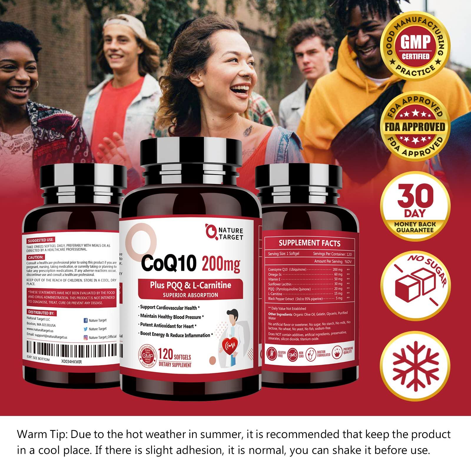 Supplement bottles with a red background featuring people and certification logos.