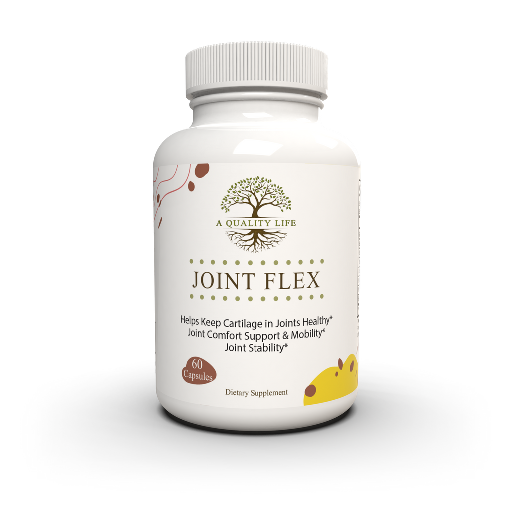 Supplement bottle labeled 'Joint Flex' on a white background