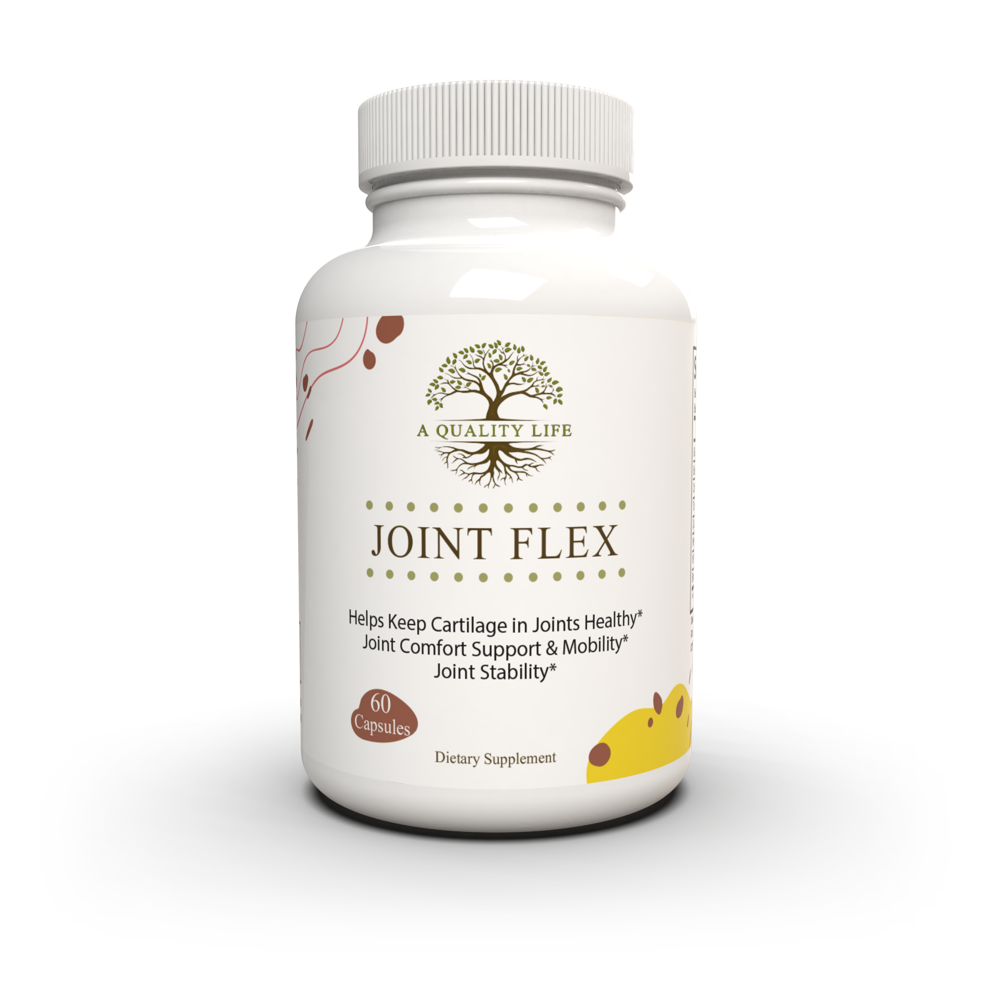 Supplement bottle labeled 'Joint Flex' on a white background