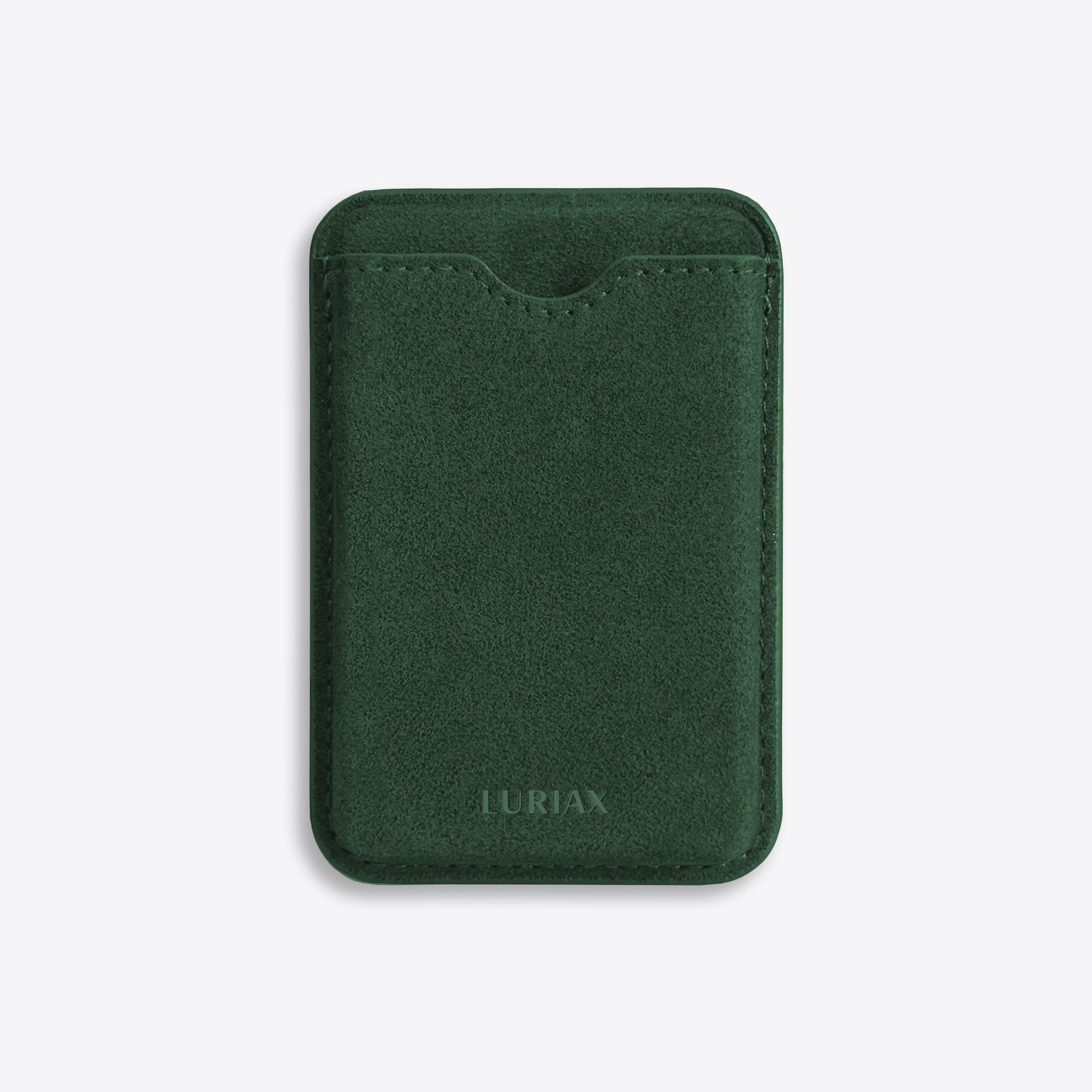 Green phone card holder with 'JURIAN' branding on a light gray background