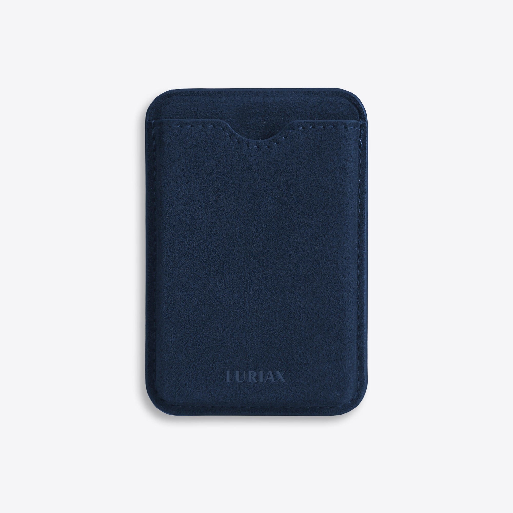 Navy blue phone pocket with 'JURIAN' branding on a light gray background