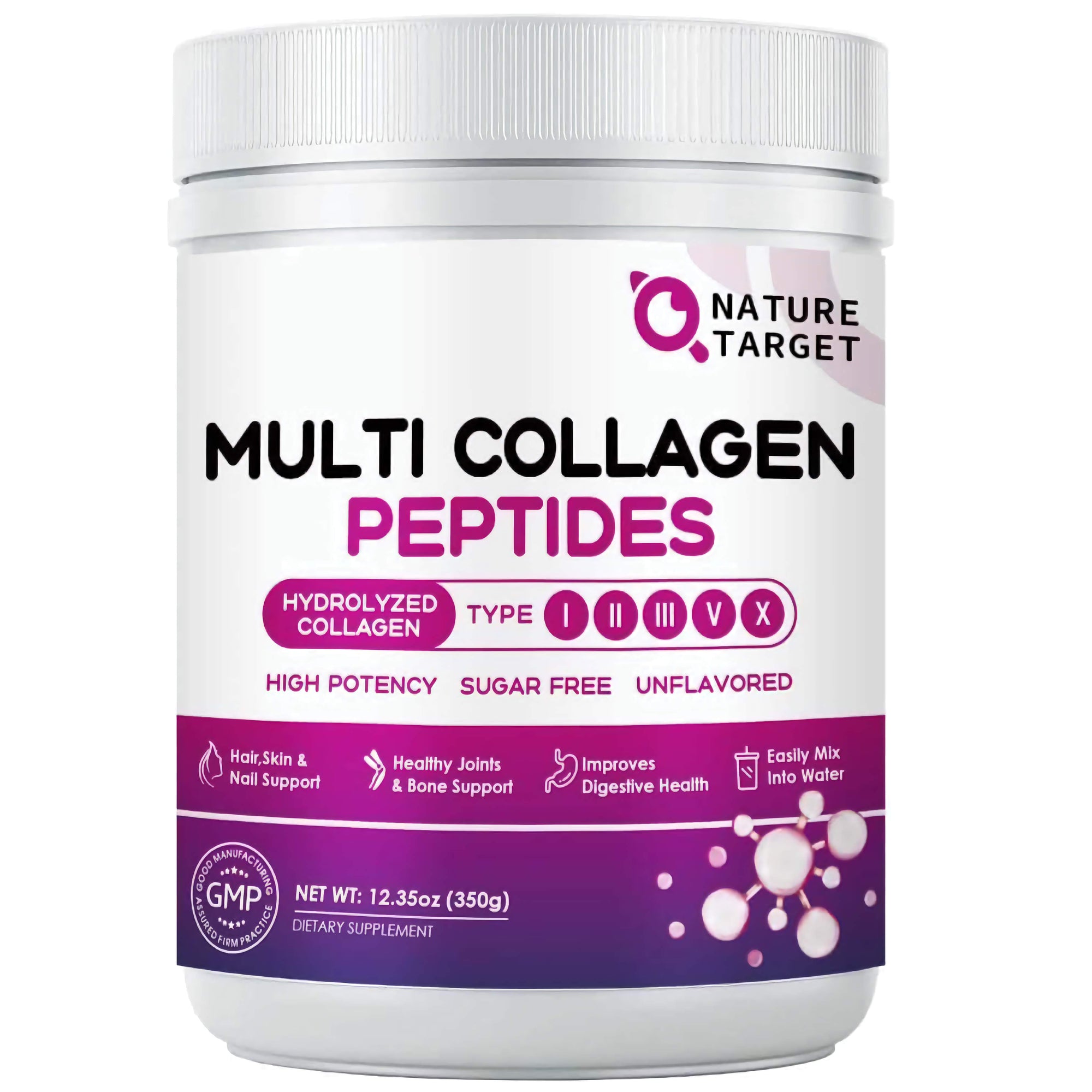 Nature Target Multi Collagen Peptides container on a white background
