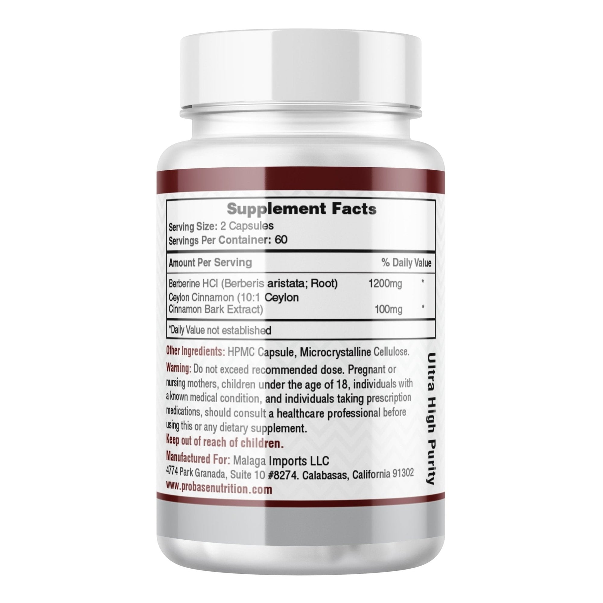 Supplement bottle with label showing 'Supplement Facts' on a white background