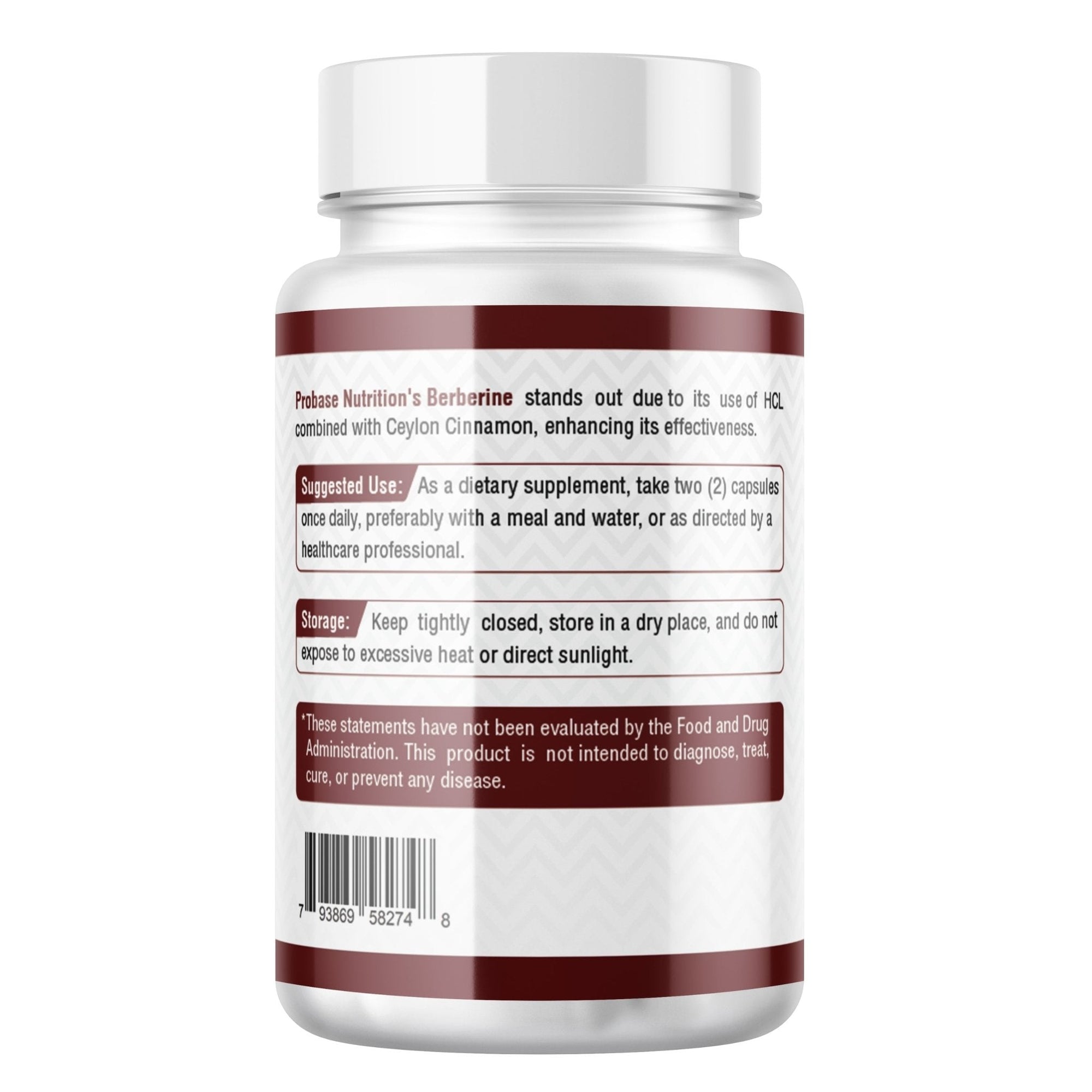 Supplement bottle with label on a white background