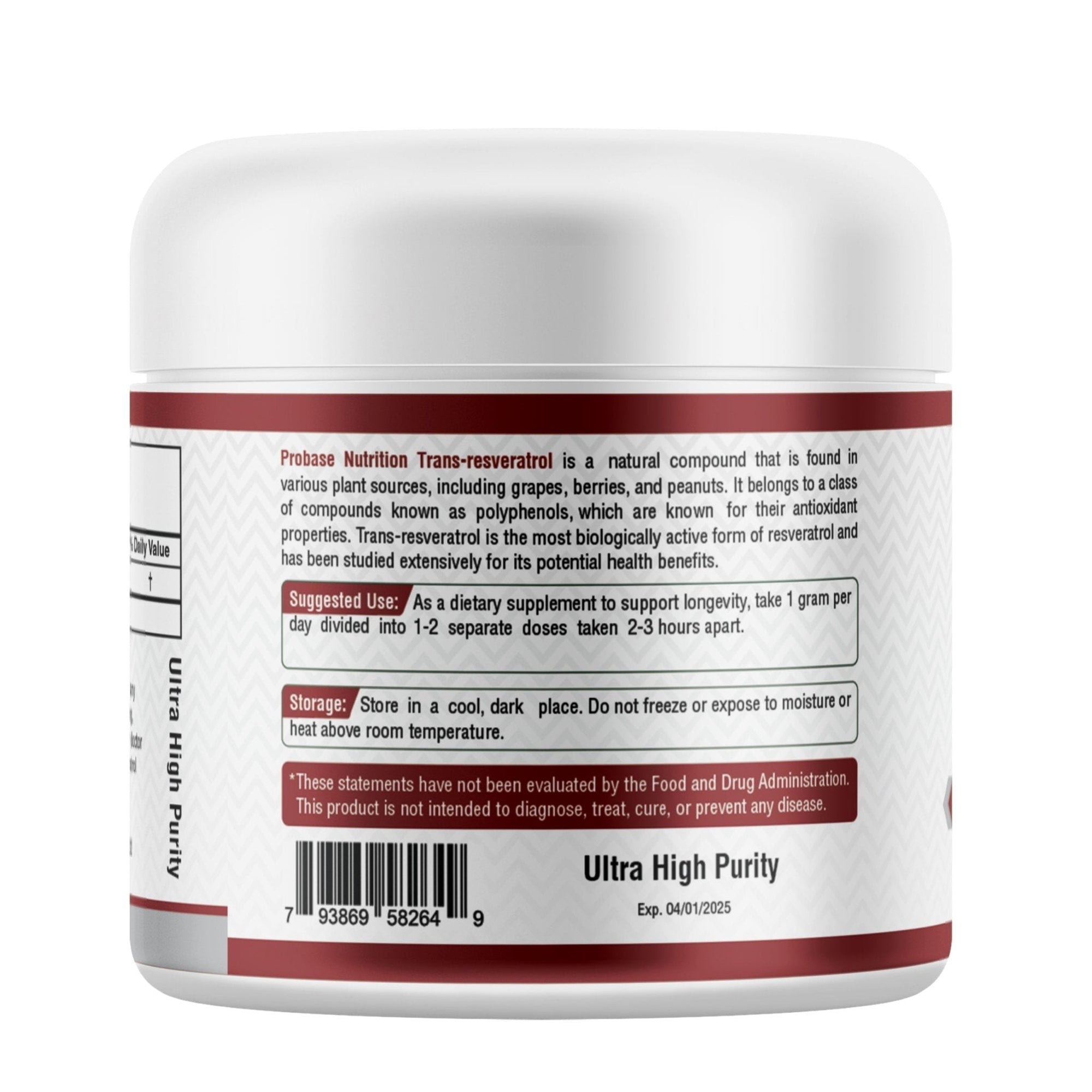 Supplement container with label on a white background